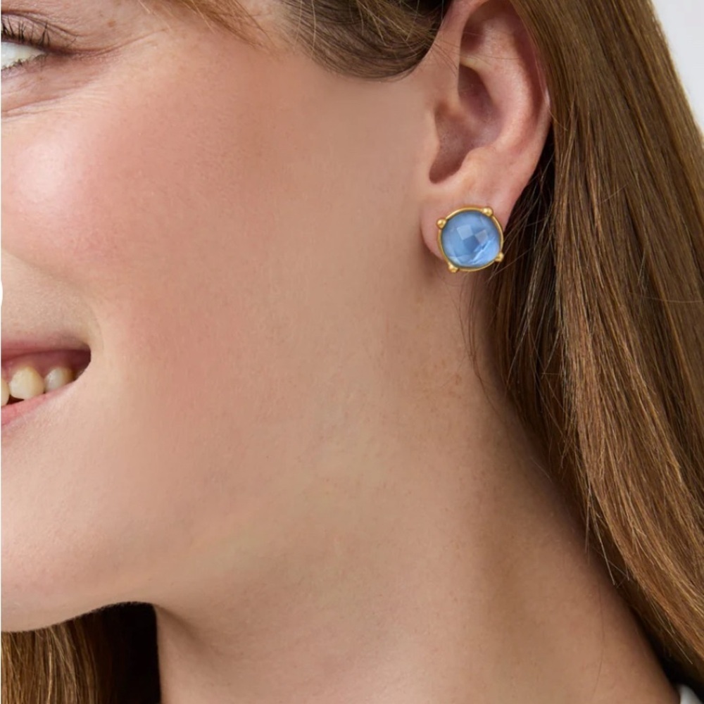 Julie Vos Honey Stud earrings in iridescent capri blue - Picture 2 of 2